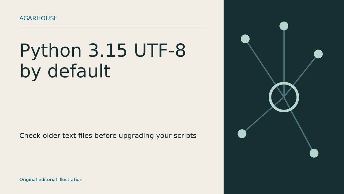 Python 3.15 defaults to UTF-8. Check your older text files before upgrading.